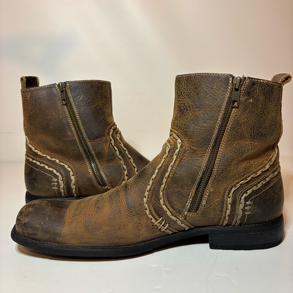 Bed Stu boots Revolution Men’s Size 12 Brown Chelsea Leather Stitched Boots - Picture 4 of 10